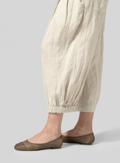 Linen Crumple Effect Harem Pants (Long)