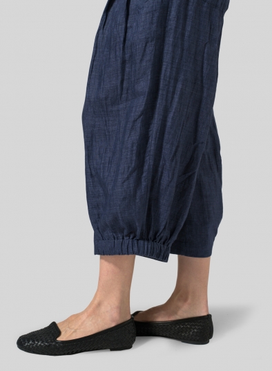 Linen Crumple Effect Harem Pants (Long)