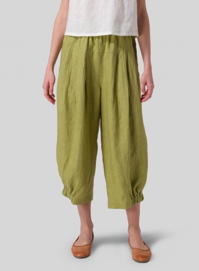 Linen Crumple Effect Harem Pants (Long)