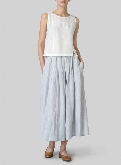 Linen Pleated Culottes