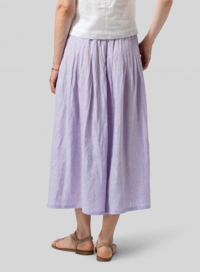 Linen Pleated Culottes - Plus Size