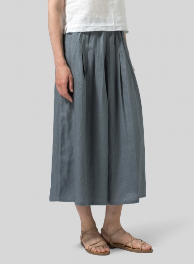 Linen Pleated Culottes