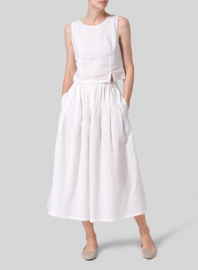 Linen Pleated Culottes