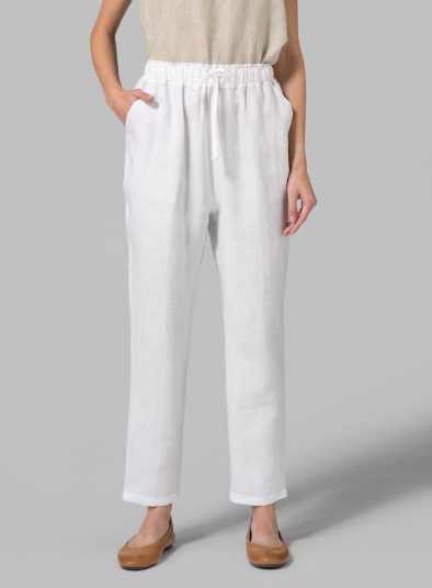 Linen Narrow-Leg Regular Length Pants