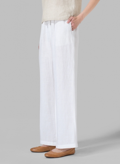 Linen Straight Pull-On Pants