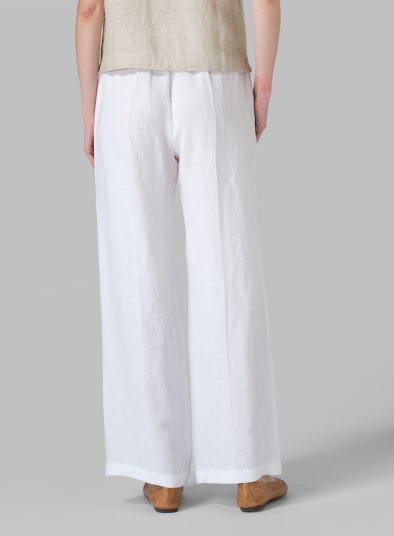 Linen Straight Pull-On Pants