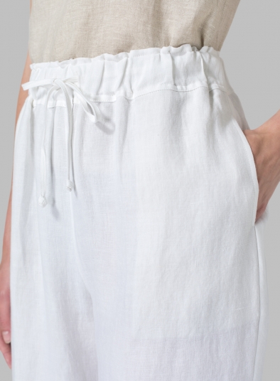 Linen Straight Pull-On Pants