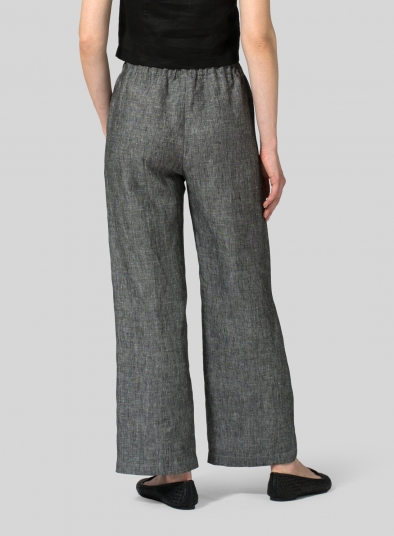 Linen Straight Pull-On Pants