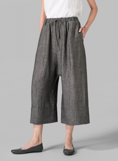 Linen Wide Straight Leg Pants