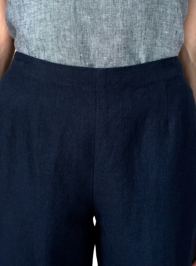 Linen Narrow Ankle Length Cropped Pants