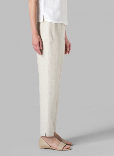 Linen Narrow Ankle Length Cropped Pants