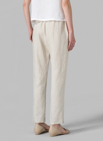 Linen Narrow Ankle Length Cropped Pants