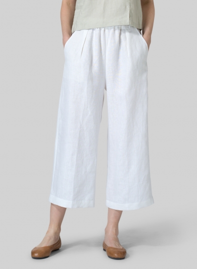 Linen Straight Cropped Pants