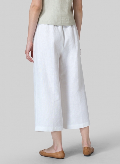 Linen Straight Cropped Pants