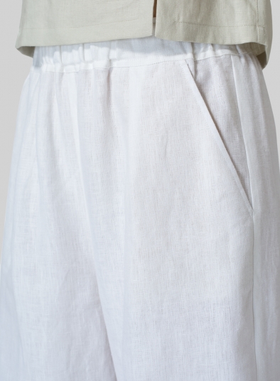 Linen Straight Cropped Pants