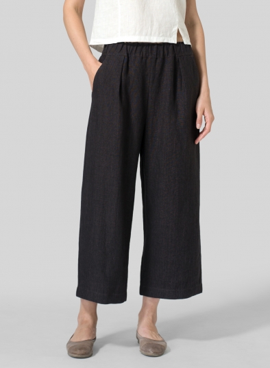 Linen Straight Cropped Pants