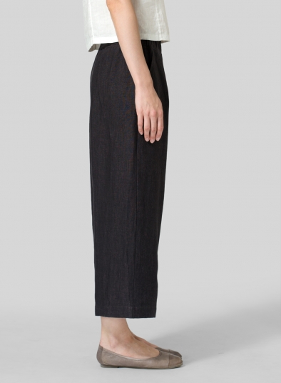 Linen Straight Cropped Pants