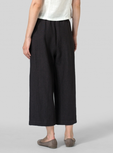 Linen Straight Cropped Pants