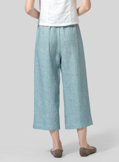 Linen Straight Cropped Pants