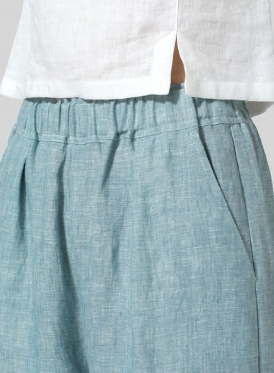 Linen Straight Cropped Pants