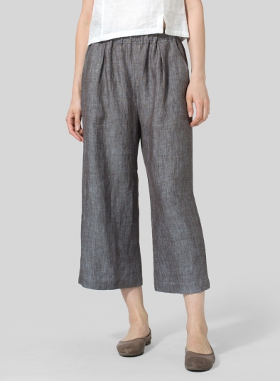 Linen Straight Cropped Pants