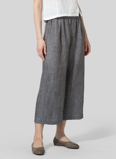 Linen Straight Cropped Pants