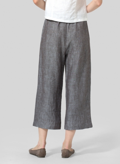 Linen Straight Cropped Pants