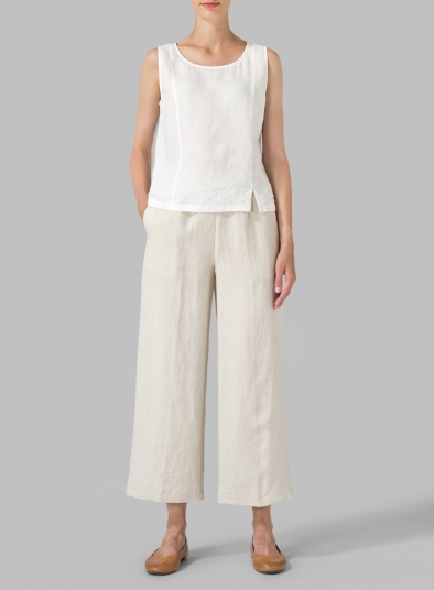 Linen Relaxed Crop Pants