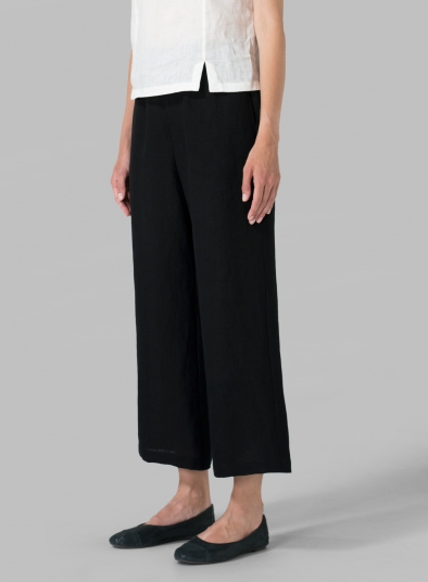 Linen Relaxed Crop Pants