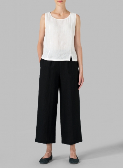 Linen Relaxed Crop Pants