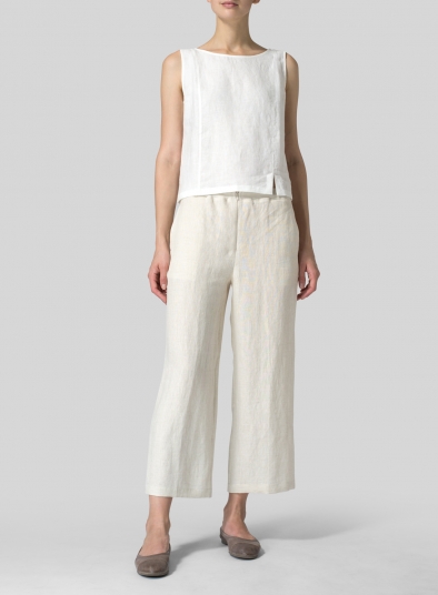Linen Relaxed Crop Pants