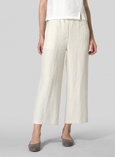 Linen Relaxed Crop Pants