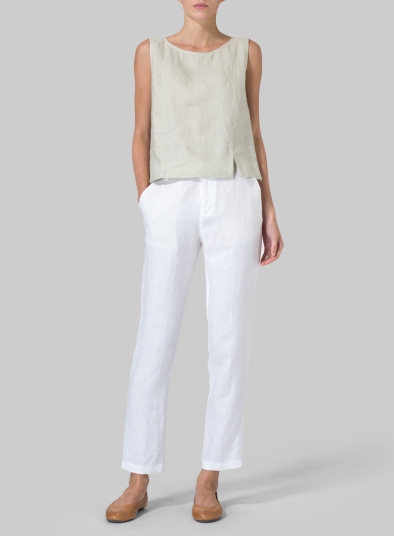 Linen Slim Ankle Pants