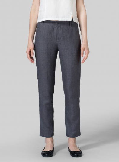 Linen Slim Ankle Pants