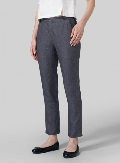 Linen Slim Ankle Pants