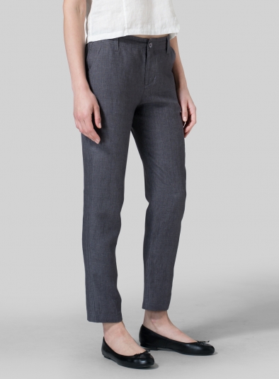 Linen Slim Ankle Pants