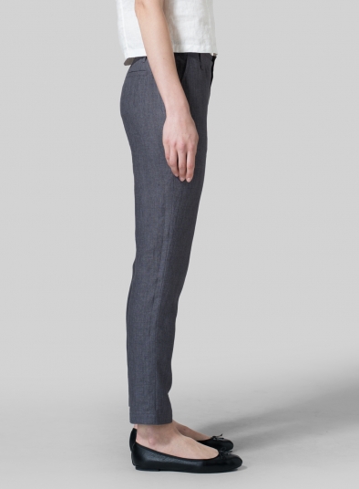 Linen Slim Ankle Pants