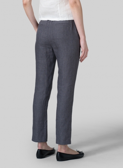 Linen Slim Ankle Pants