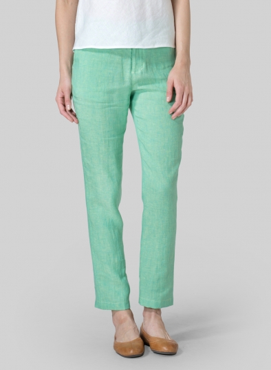 Linen Slim Ankle Pants