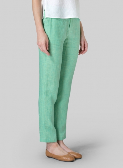 Linen Slim Ankle Pants