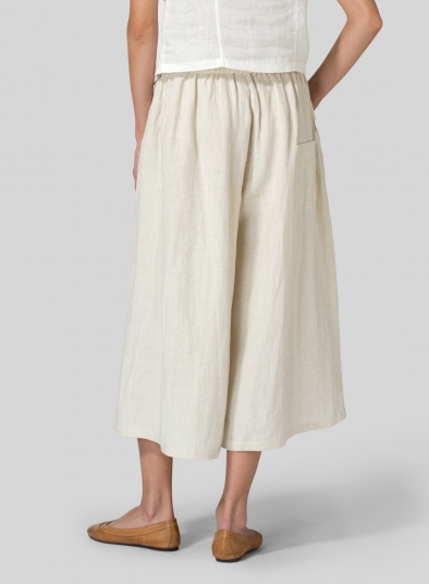 Linen Low-Rise Wide Leg Pants