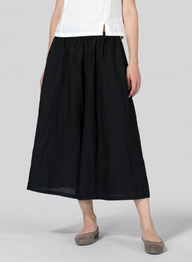 Linen Low Rise Wide Leg Pants