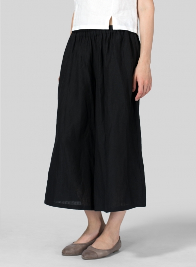 Linen Low Rise Wide Leg Pants