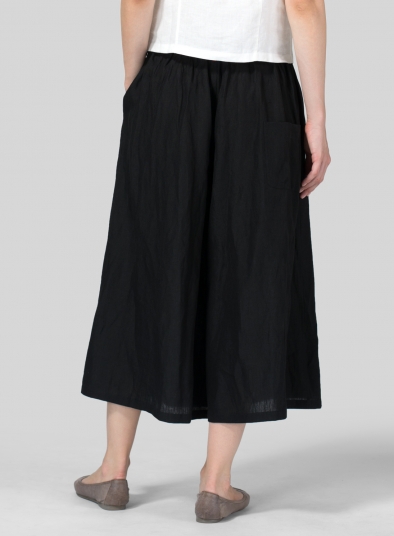 Linen Low Rise Wide Leg Pants