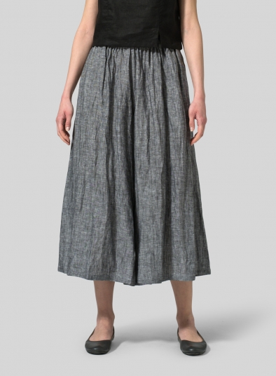 Linen Low Rise Wide Leg Pants