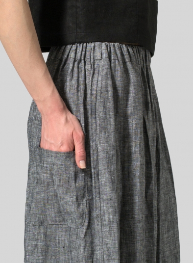 Linen Low Rise Wide Leg Pants