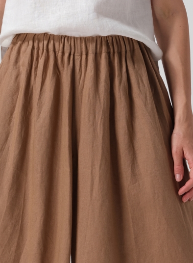 Linen Low Rise Wide Leg Pants