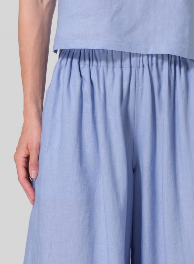 Linen Low Rise Wide Leg Pants