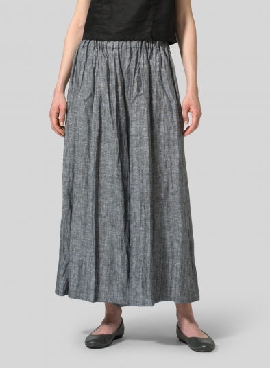 Linen Low Rise Wide Leg Long Pants