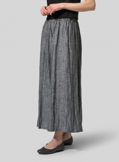 Linen Low Rise Wide Leg Long Pants